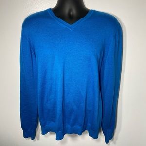 VAN HEUSEN V-neck Sweater Large Cotton + Acrylic